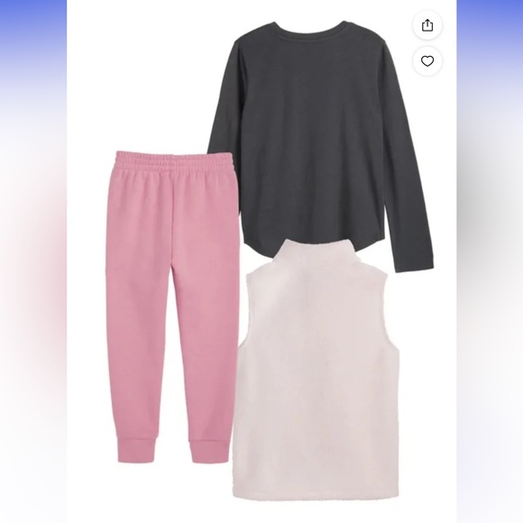 Puma Kids 3 piece vest set - Pink Cream & Grey Size 3T - Picture 11 of 11